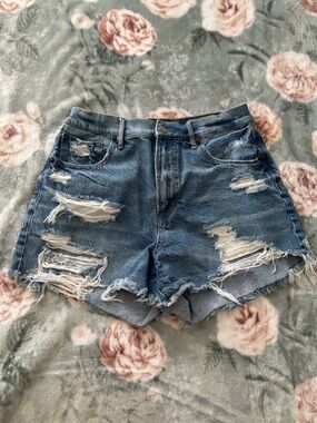 American Eagle Outfitters Distressed High-Rise Boyfriend Shorts